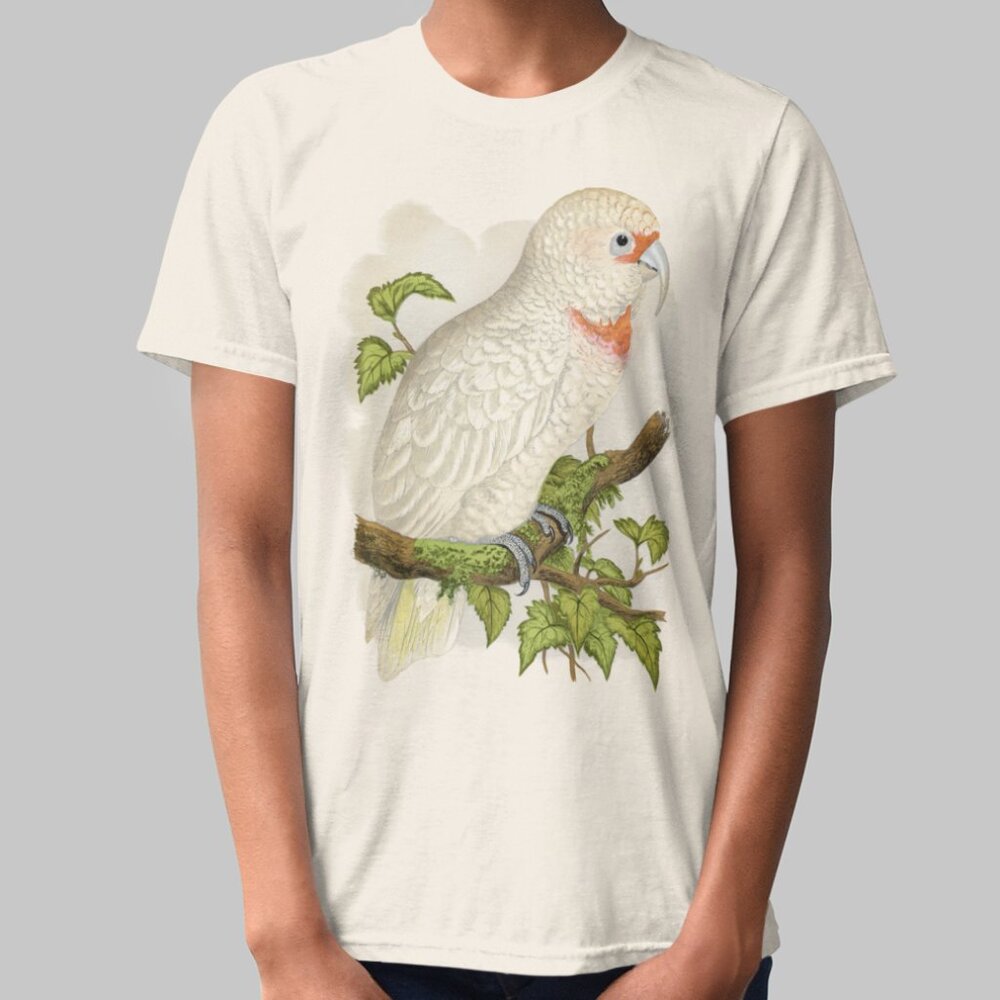 Long Billed Corella VTG Parrot Print Short Sleeve Graphic Tee T-shirt S M L XL